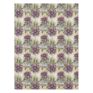 Lila Elegance Luxe Poinsettia & Holly Weihnachten Tischdecke