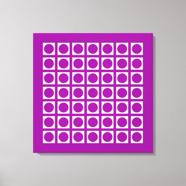 Lila Elegant Grid Dots Leinwanddruck (Vorderseite)