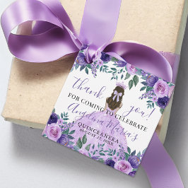 Lila Elegant Quinceanera Vielen Dank Geschenkanhänger