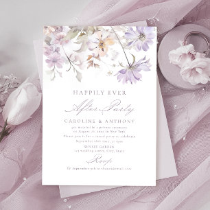 Lila elegante Blumenparty für ein glückliches Lebe Einladung