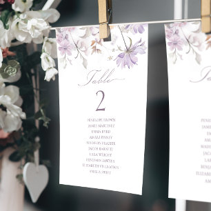 Lila elegante Blumensitzordnung Einladung