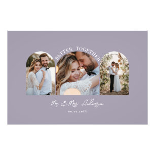 Lila elegante Bogen-Mehrfach-Foto-Hochzeitsdekorat Fotodruck