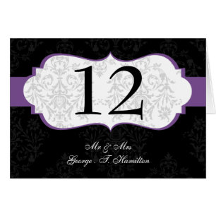lila elegante Damaskat-Sitzkarte