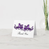 Lila Elegante Drachen Dankeschön Karte