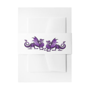 Lila Elegante Drachen Hochzeitsbänder Einladungsbanderole