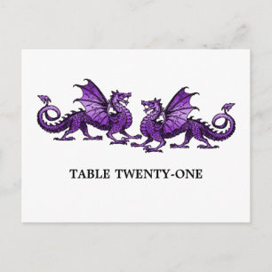 Lila Elegante Dragons Tischnummer Postkarte
