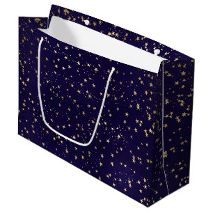 Lila elegante himmlische Sternen Gold Sterne Desig Große Geschenktüte