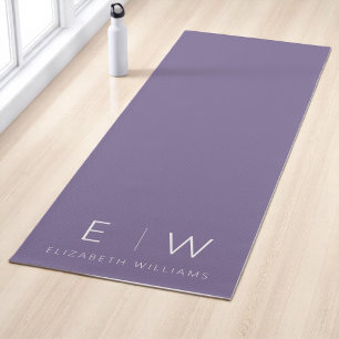 Lila Elegante Moderne Minimalistische Monogrammbez Yogamatte