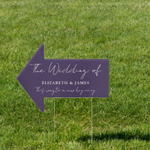 Lila, elegante SkriptWedding This Way Arrow