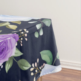 lila, eleganter, blumenschwarzer Boden Tischdecke