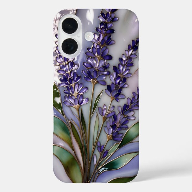 Lila elegantes Blumenhandygehäuse mit Lavendel-Mus Case-Mate iPhone Hülle (Rückseite)