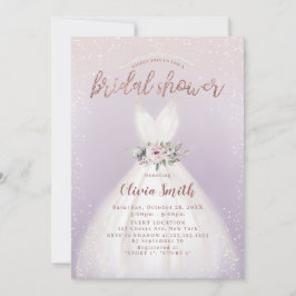 Lila elegantes Hochzeitskleid Brautparty Einladung