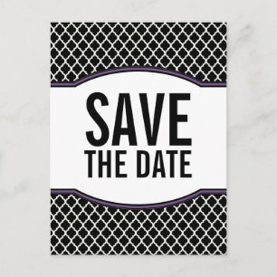 Lila Elegantes Quartieren Save the Date Postkarte