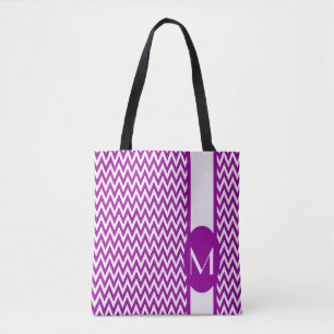 Lila elegantes Zickzack Design mit Monogramm