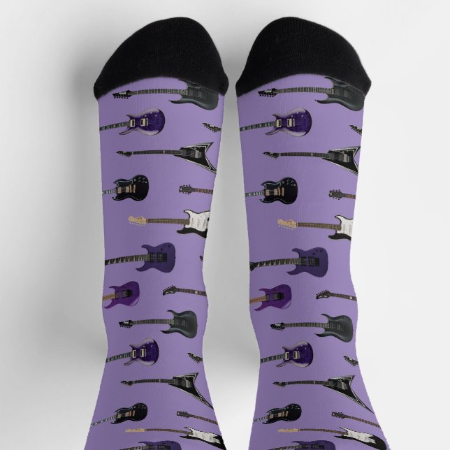 💜 Lila elektrische Gitarren   Socken (Oben)