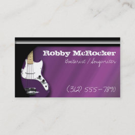 Lila elektrische Gitarrist-Geschäfts-Karten Visitenkarte