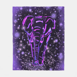 Lila Elephant Fleece Blanket