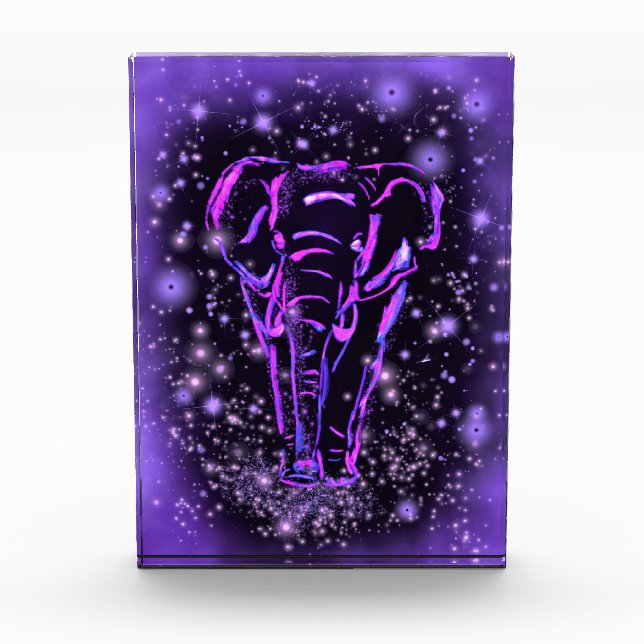 Lila Elephant-Foto-Block Fotoblock (Vorderseite)