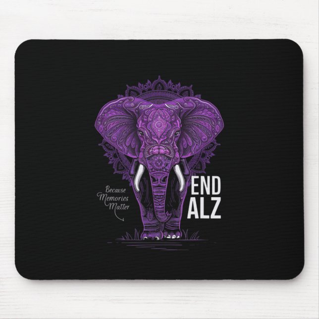 Lila Elephant Heimerheimer Awareness End Heimer Mousepad (Vorne)