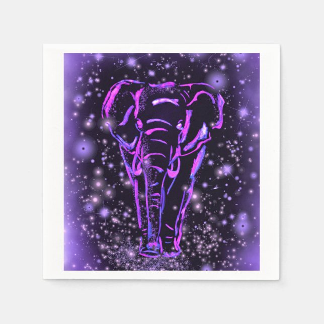 Lila Elephant Napkins Serviette (Vorderseite)