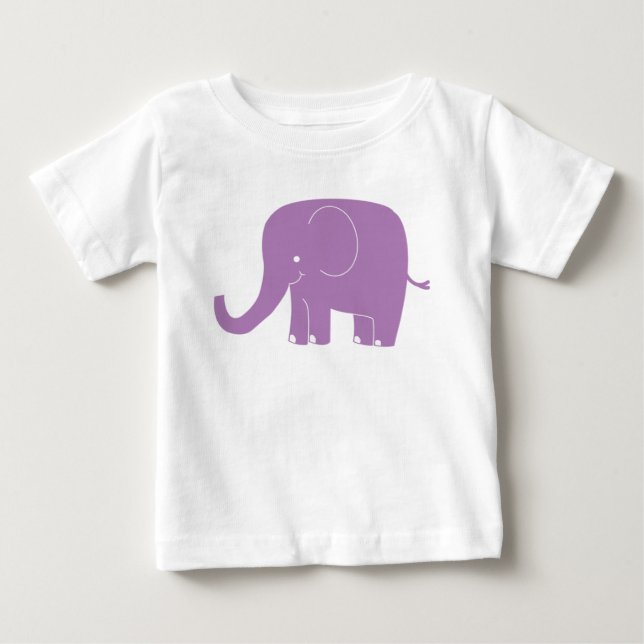 Lila Elephant Romper Baby T-shirt (Vorderseite)