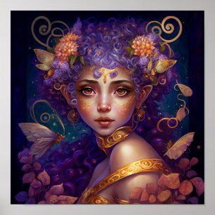 Lila Elf Fairy Fantasy Art Poster