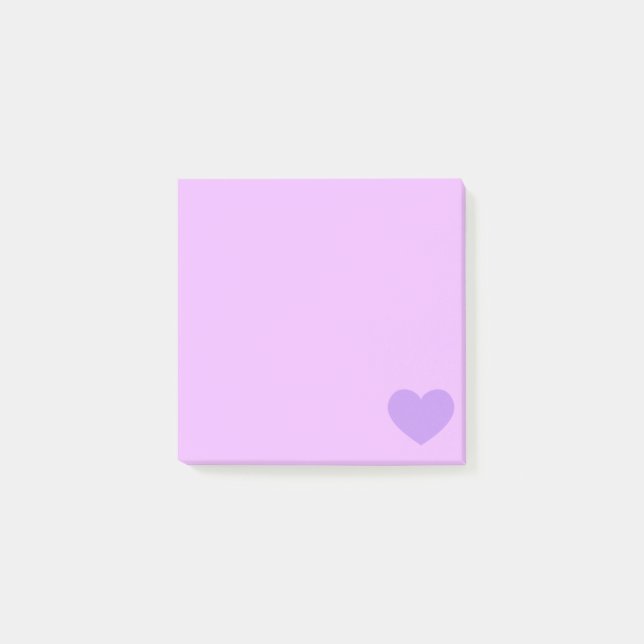 Lila Emoji Herz Post-it Klebezettel (Vorderseite)