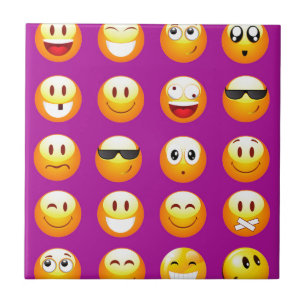 lila Emojis Fliese