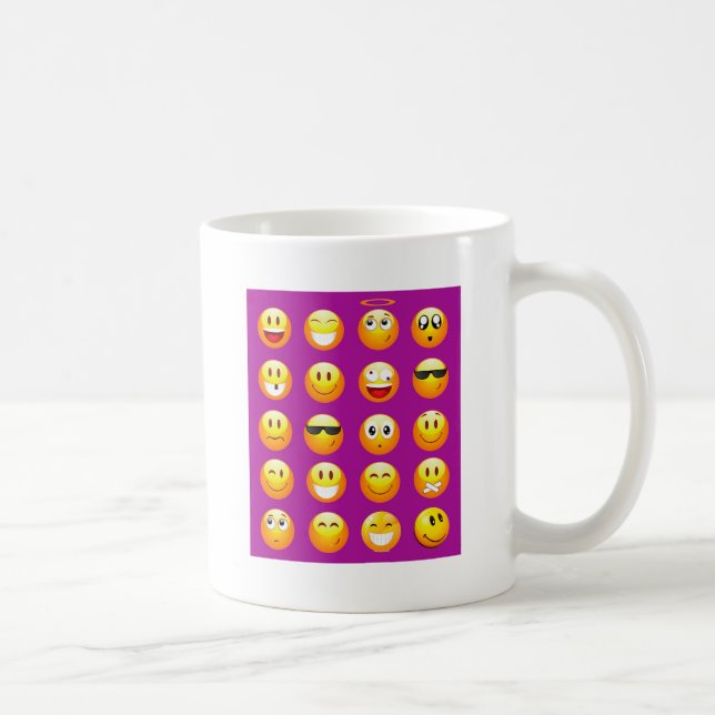 lila Emojis Tasse (Rechts)