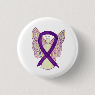 Lila Engel Awareness Ribbon Custom Art Buttone Button