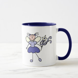 Lila Engel-Strichmännchen-Tasse Tasse