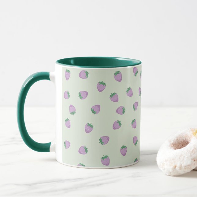 Lila Erdbeeren Tasse (Mit Donut)