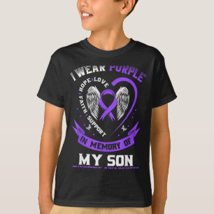 Lila Erinnerung mein Sohn Drogenüberdosis-Bewussts T-Shirt