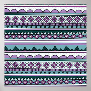 Lila ethnisches Muster Poster
