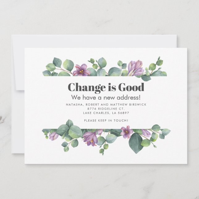 Lila Eukalyptus-Bewegung Ankündigung (Vorderseite)