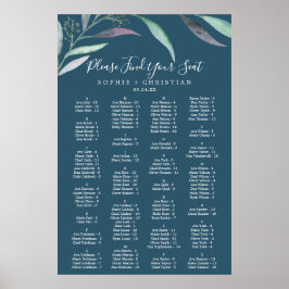 Lila Eukalyptus Blue Alphabetic Seekarte Poster