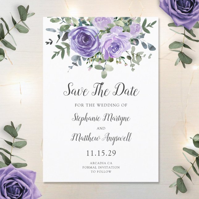Lila Eukalyptus Botanische Hochzeit Save The Date (Von Creator hochgeladen)