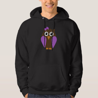 Lila Eule u. ein Bogen-SchwarzesHoodie Hoodie