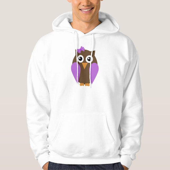 Lila Eule u. ein BogenHoodie Hoodie (Vorderseite)