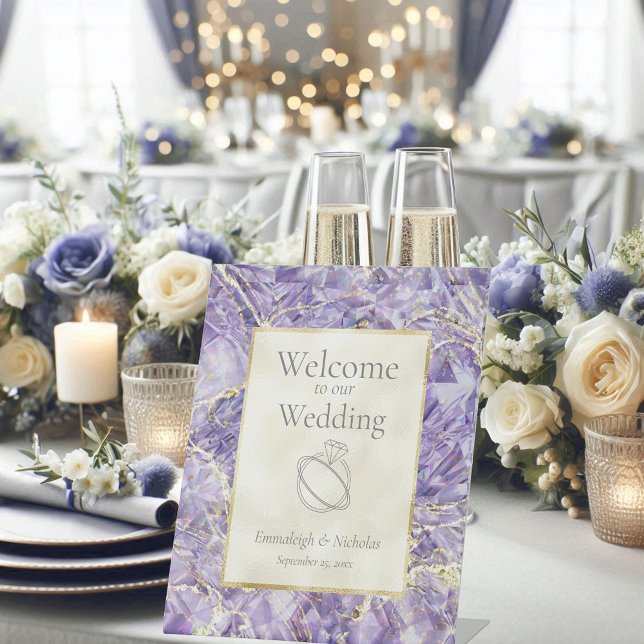 Lila Euphoria Amethyst Gemstone Hochzeit Sockelschild (Von Creator hochgeladen)