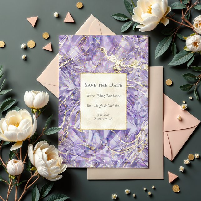 Lila Euphoria Spinel Gemstone Save the Date Postkarte (Von Creator hochgeladen)