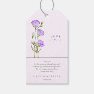 Lila Eustomas Hochzeit Liebe und Dank Geschenkanhänger