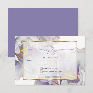 Lila Exotic Floral RSVP Karte
