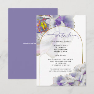 Lila exotische Blumen-Details Karte