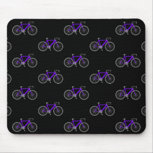 lila Fahrrad auf schwarz Mousepad