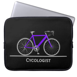 Lila Fahrrad des Zykologen auf schwarz Laptopschutzhülle