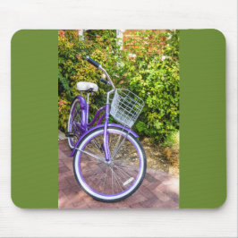 Lila Fahrrad in Shiny Mousepad