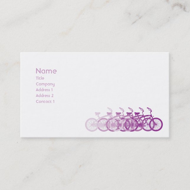 Lila Fahrrad - Klassiker Visitenkarte (Vorderseite)