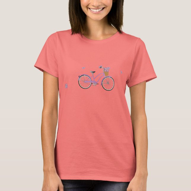 Lila Fahrrad T-Shirt (Vorderseite)