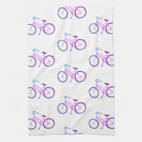 Lila Fahrräder Muster Küchentuch